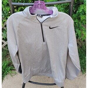 Nike Dri-Fit Fleece Quarter Zip Long Sleeve Pullover Heather Gray Mens M